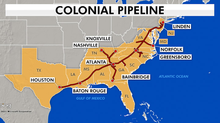 colonial pipeline map