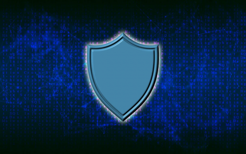 Image of a blue cybersecurity shield emblem.