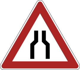 Animated image of an alert sign with a bottleneck in center
