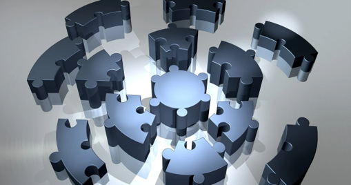 Animated puzzle pieces and gears connecting to represent CPS’s integrated technology solutions.