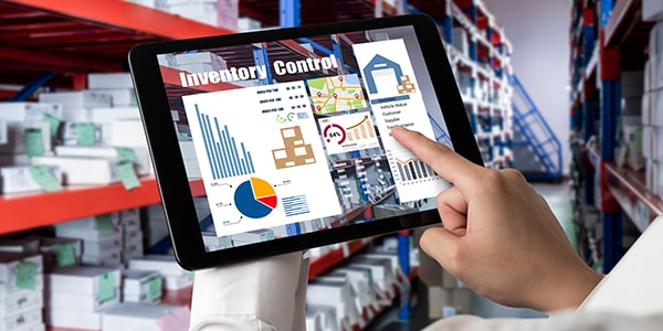 Image of a tablet used during inventory management; an ERP software developed by Creative Programs and Systems.
