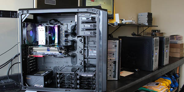 Image of the interior of a computer case to showcase how Creative Programs and Systems builds customized computers. 